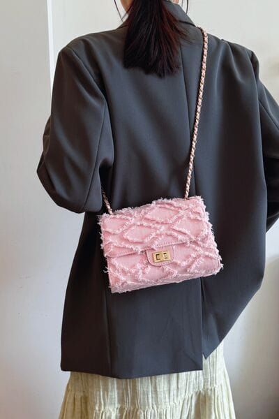 stylub Raw Hem Denim Crossbody Bag