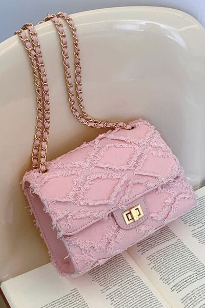 stylub Raw Hem Denim Crossbody Bag