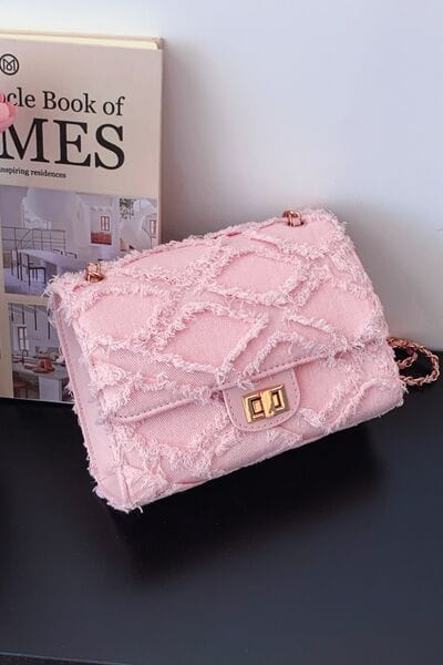 stylub Raw Hem Denim Crossbody Bag