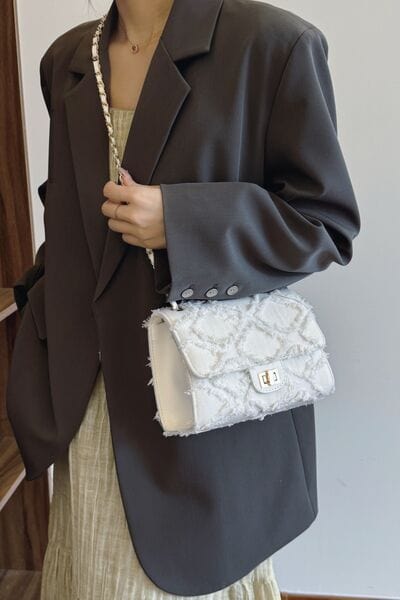 stylub Raw Hem Denim Crossbody Bag