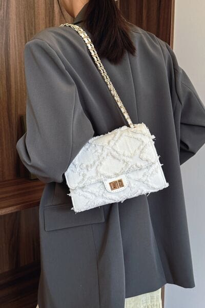 stylub Raw Hem Denim Crossbody Bag