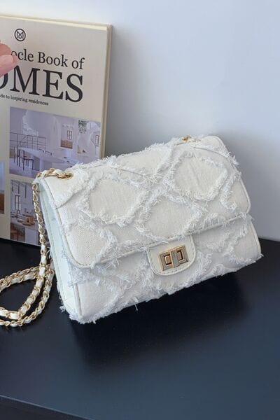 stylub Raw Hem Denim Crossbody Bag