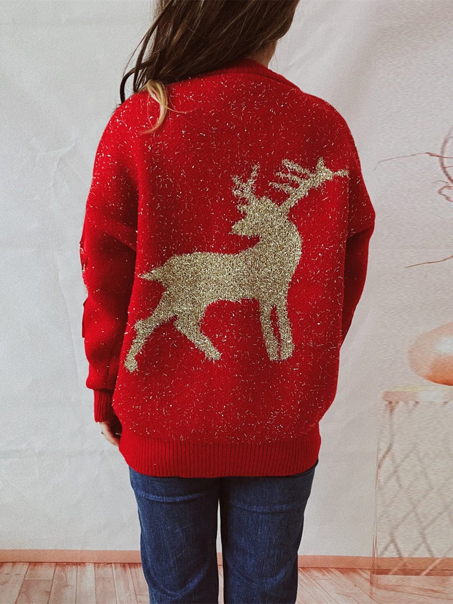 stylub Reindeer Round Neck Long Sleeve Sweater