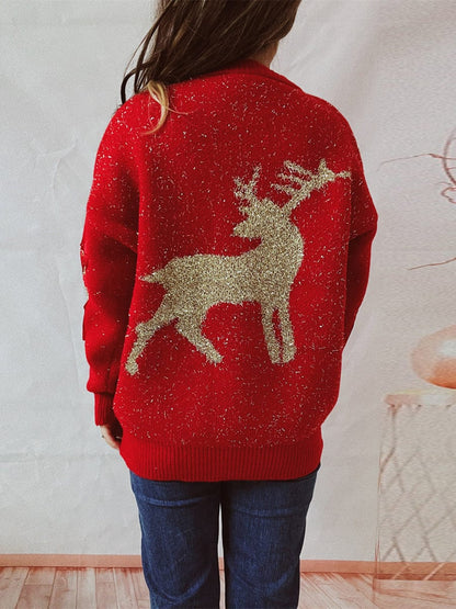 stylub Reindeer Round Neck Long Sleeve Sweater