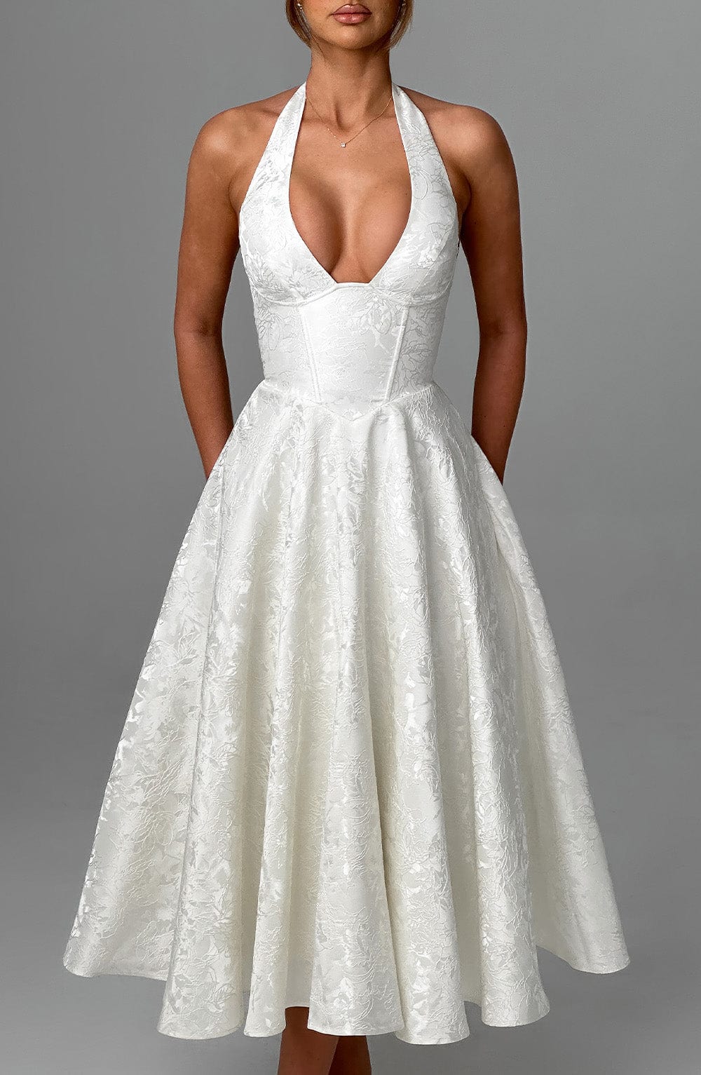 stylub Renata - Jacquard Lace-Up Waist Maxi