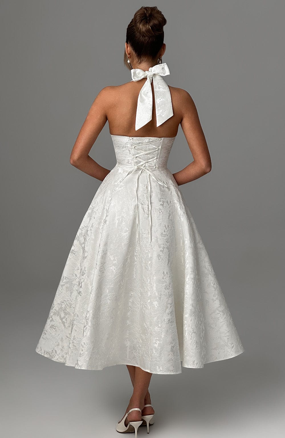 stylub Renata - Jacquard Lace-Up Waist Maxi