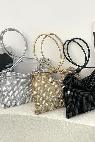 stylub Rhinestone Knotted Strap Crossbody Bag