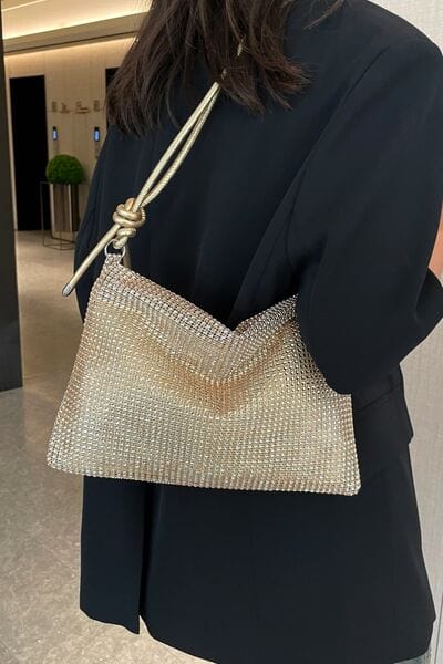 stylub Rhinestone Knotted Strap Crossbody Bag