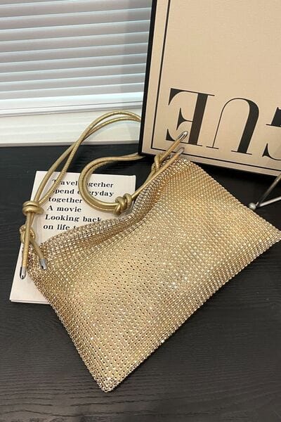 stylub Rhinestone Knotted Strap Crossbody Bag
