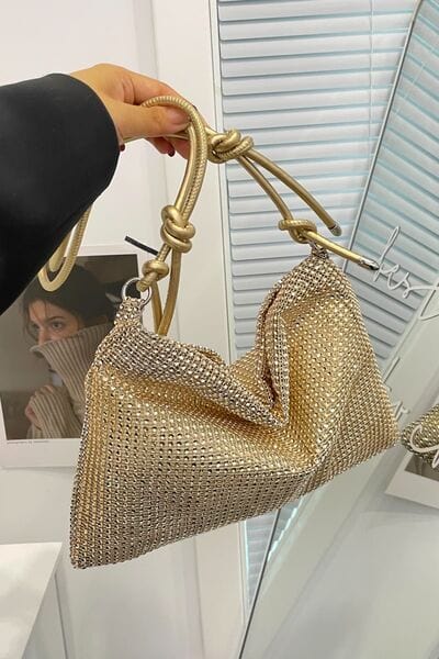 stylub Rhinestone Knotted Strap Crossbody Bag