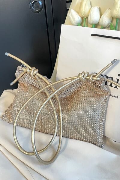 stylub Rhinestone Knotted Strap Crossbody Bag