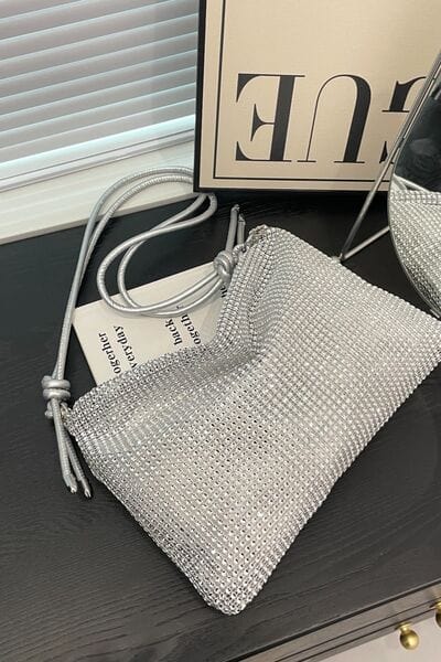 stylub Rhinestone Knotted Strap Crossbody Bag