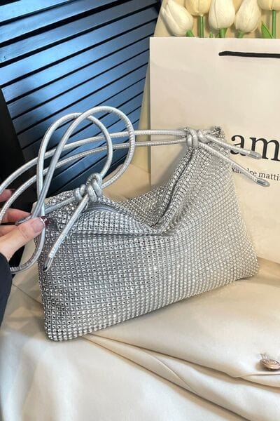 stylub Rhinestone Knotted Strap Crossbody Bag