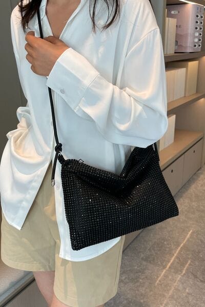 stylub Rhinestone Knotted Strap Crossbody Bag