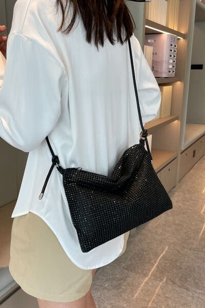 stylub Rhinestone Knotted Strap Crossbody Bag