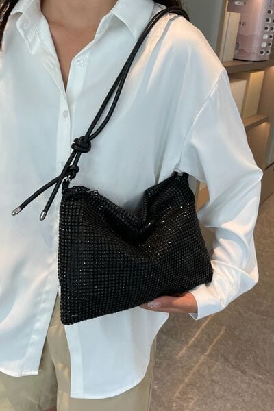 stylub Rhinestone Knotted Strap Crossbody Bag
