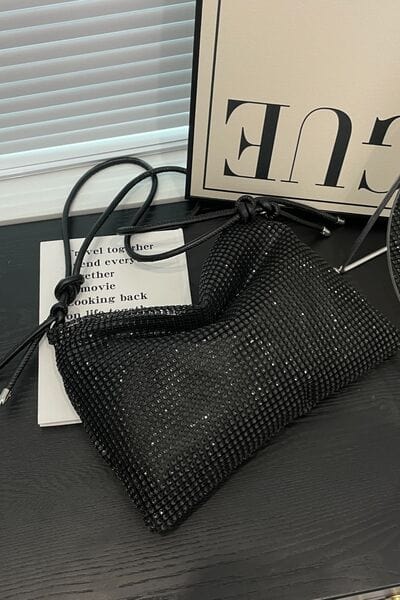 stylub Rhinestone Knotted Strap Crossbody Bag