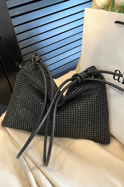 stylub Rhinestone Knotted Strap Crossbody Bag