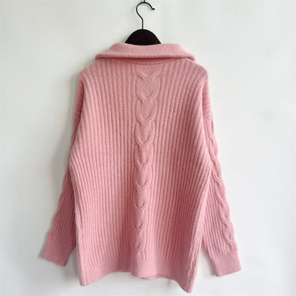 stylub Ribbed Half Zip Long Sleeve Sweater