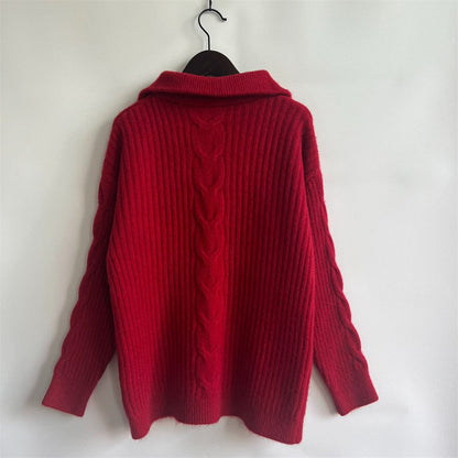 stylub Ribbed Half Zip Long Sleeve Sweater