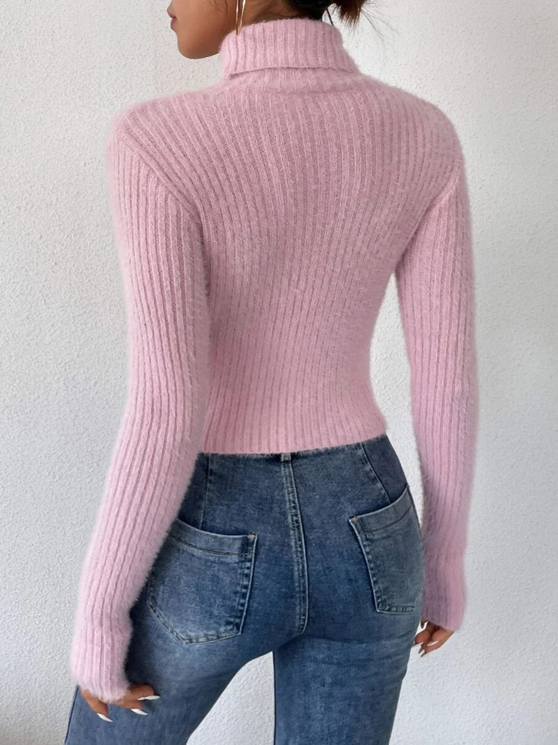 stylub Ribbed Turtleneck Long Sleeve Sweater
