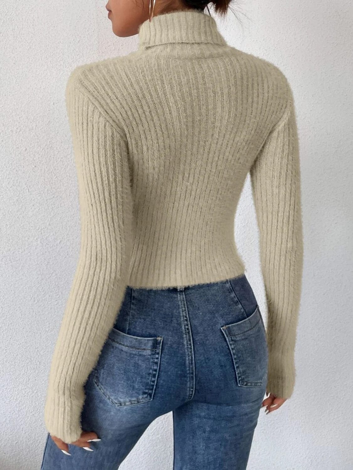 stylub Ribbed Turtleneck Long Sleeve Sweater