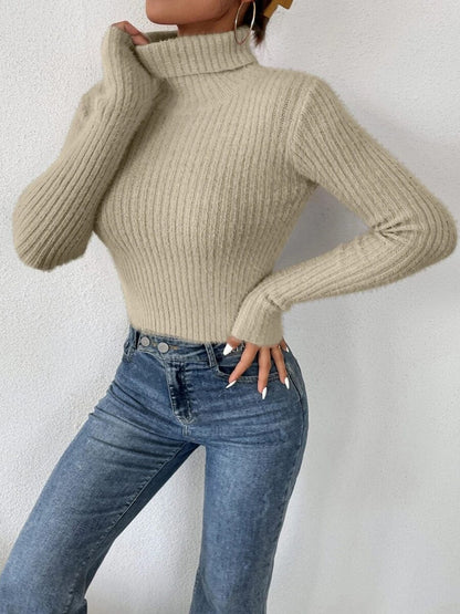 stylub Ribbed Turtleneck Long Sleeve Sweater