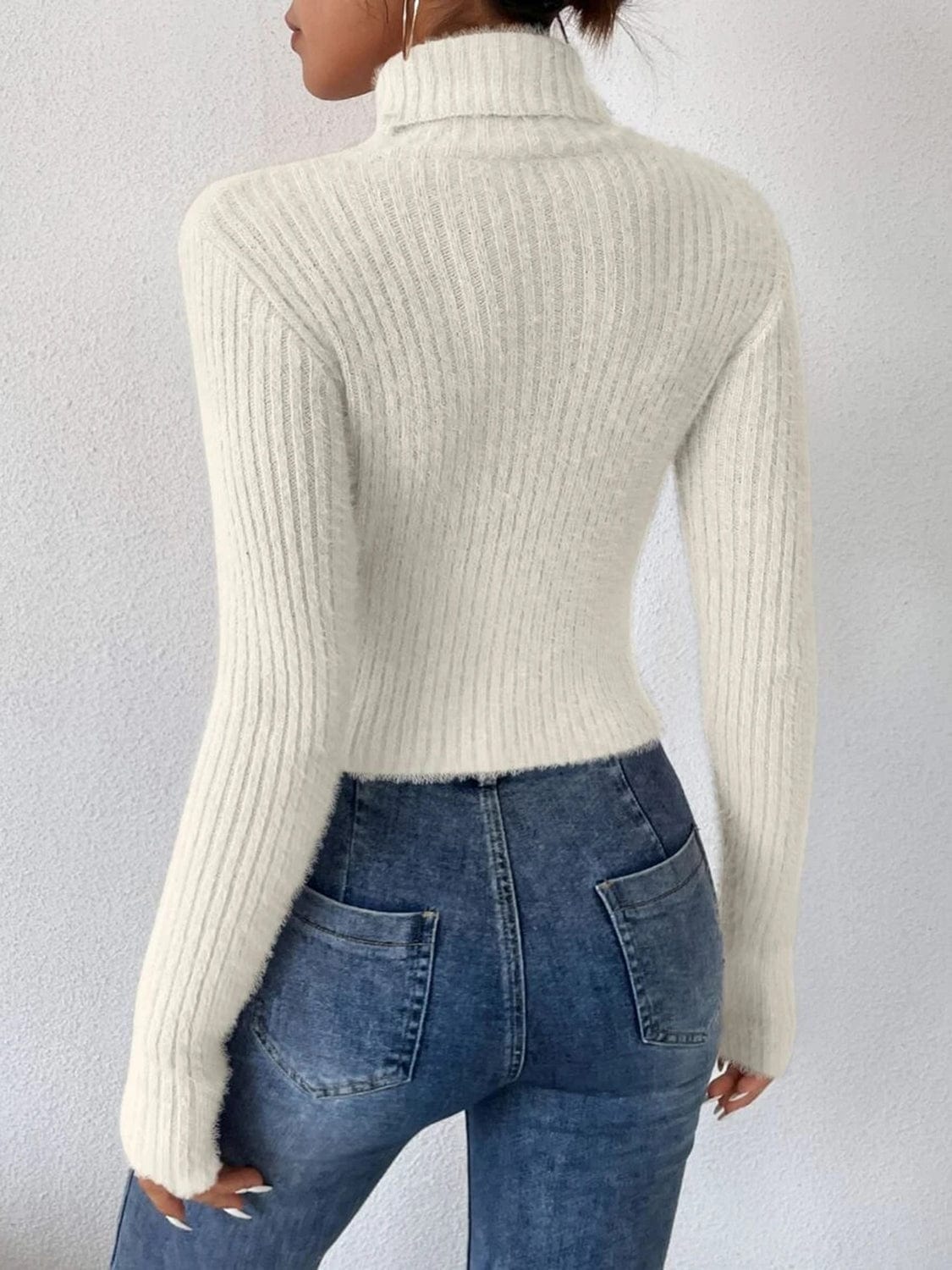 stylub Ribbed Turtleneck Long Sleeve Sweater