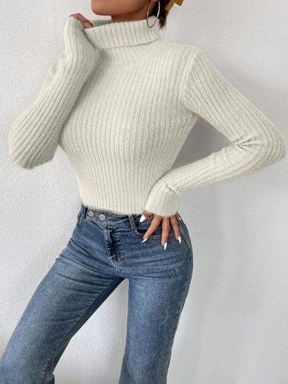 stylub Ribbed Turtleneck Long Sleeve Sweater