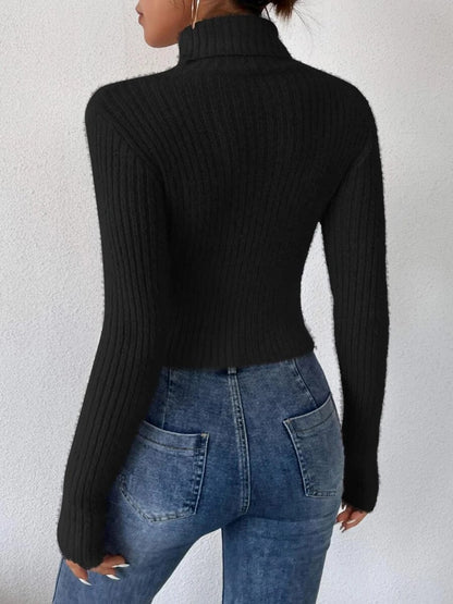 stylub Ribbed Turtleneck Long Sleeve Sweater