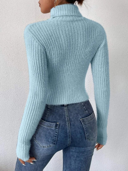 stylub Ribbed Turtleneck Long Sleeve Sweater