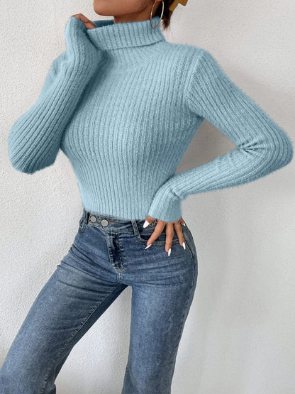stylub Ribbed Turtleneck Long Sleeve Sweater