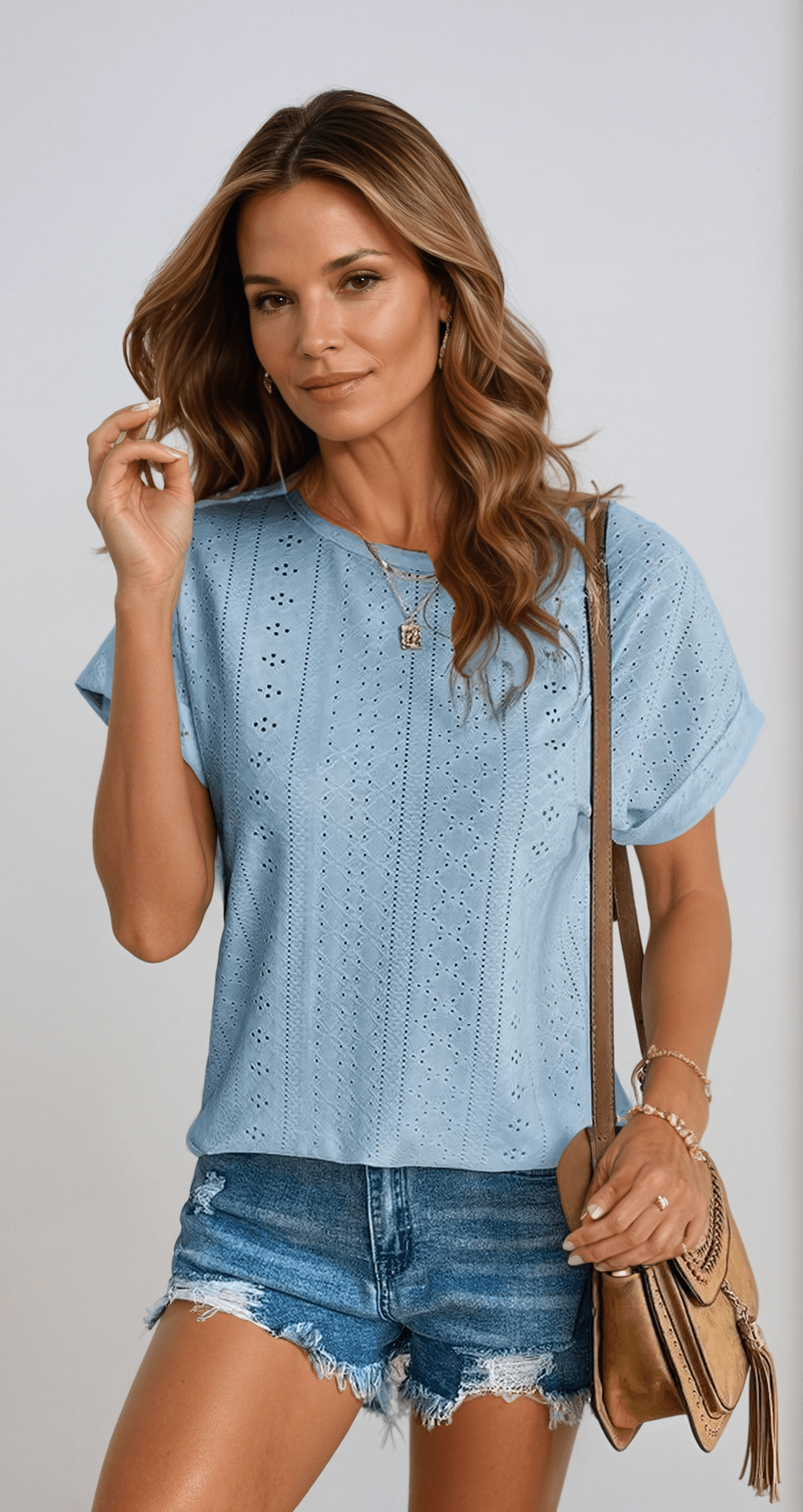 stylub Riza™ - Casual Eyelet Top