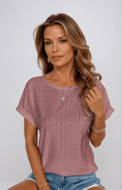 stylub Riza™ - Casual Eyelet Top