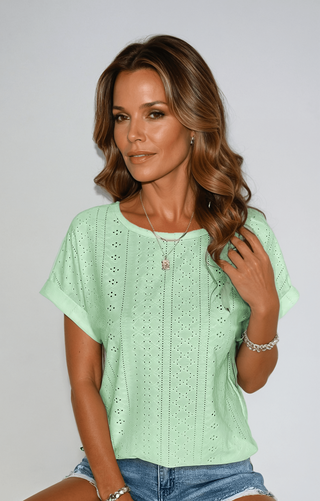 stylub Riza™ - Casual Eyelet Top