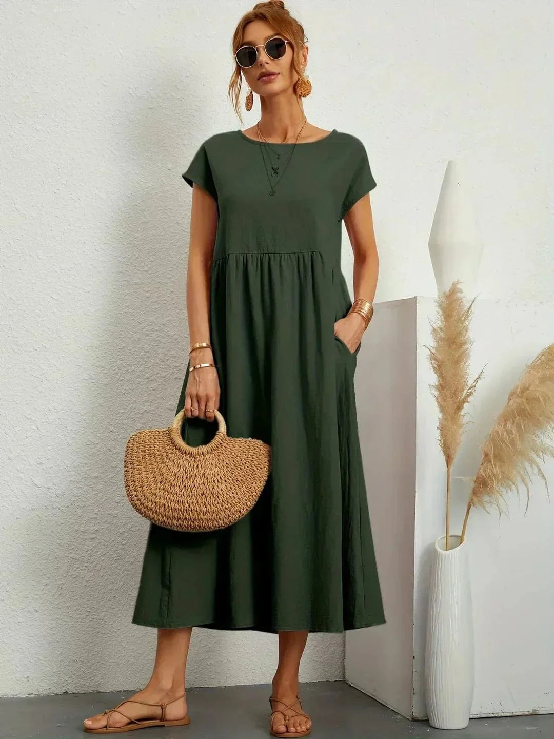 stylub Sarina™ - Lightweight Cotton Dress With Pockets