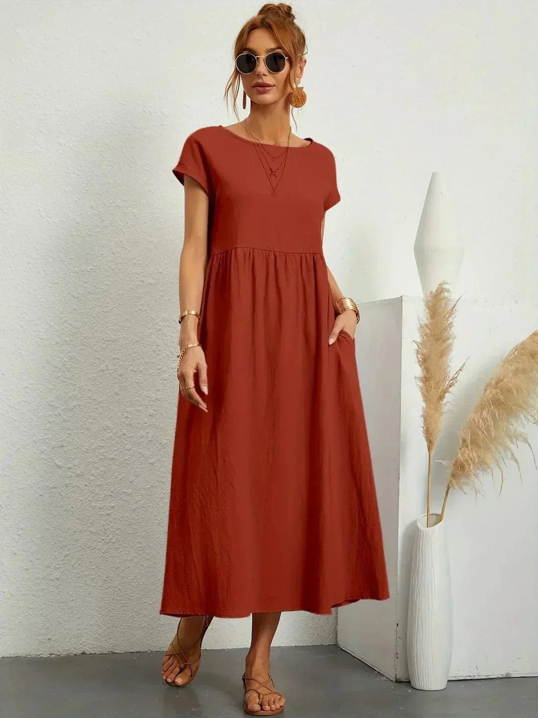 stylub Sarina™ - Lightweight Cotton Dress With Pockets