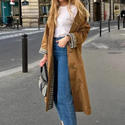 Stylub Single-Breasted Trench Coat with Shirt Collar for Women