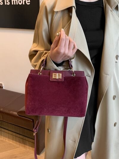 stylub Solid Color Handbag with Removable Strap