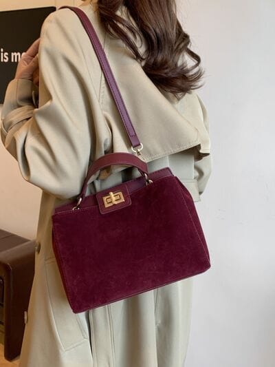 stylub Solid Color Handbag with Removable Strap