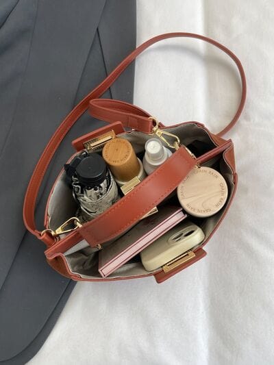 stylub Solid Color Handbag with Removable Strap