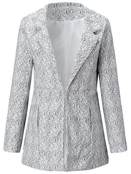 Stylub Solid Color Women's Coat with Long Sleeves and Open Front