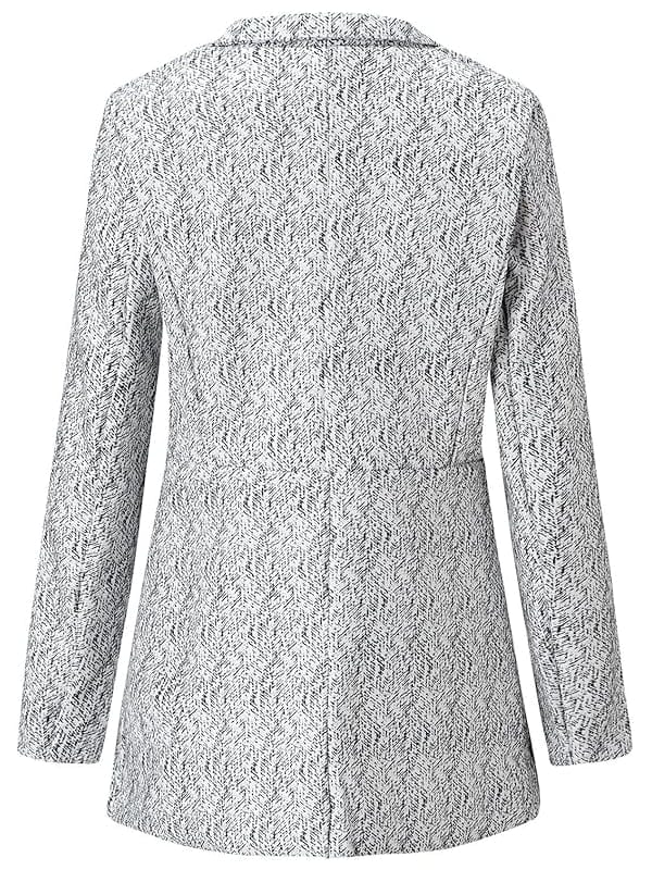 Stylub Solid Color Women's Coat with Long Sleeves and Open Front