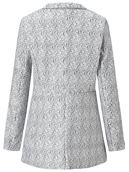 Stylub Solid Color Women's Coat with Long Sleeves and Open Front