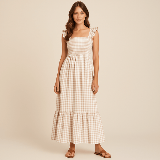 stylub Sophia – Plaid Print Sleeveless Maxi Dress