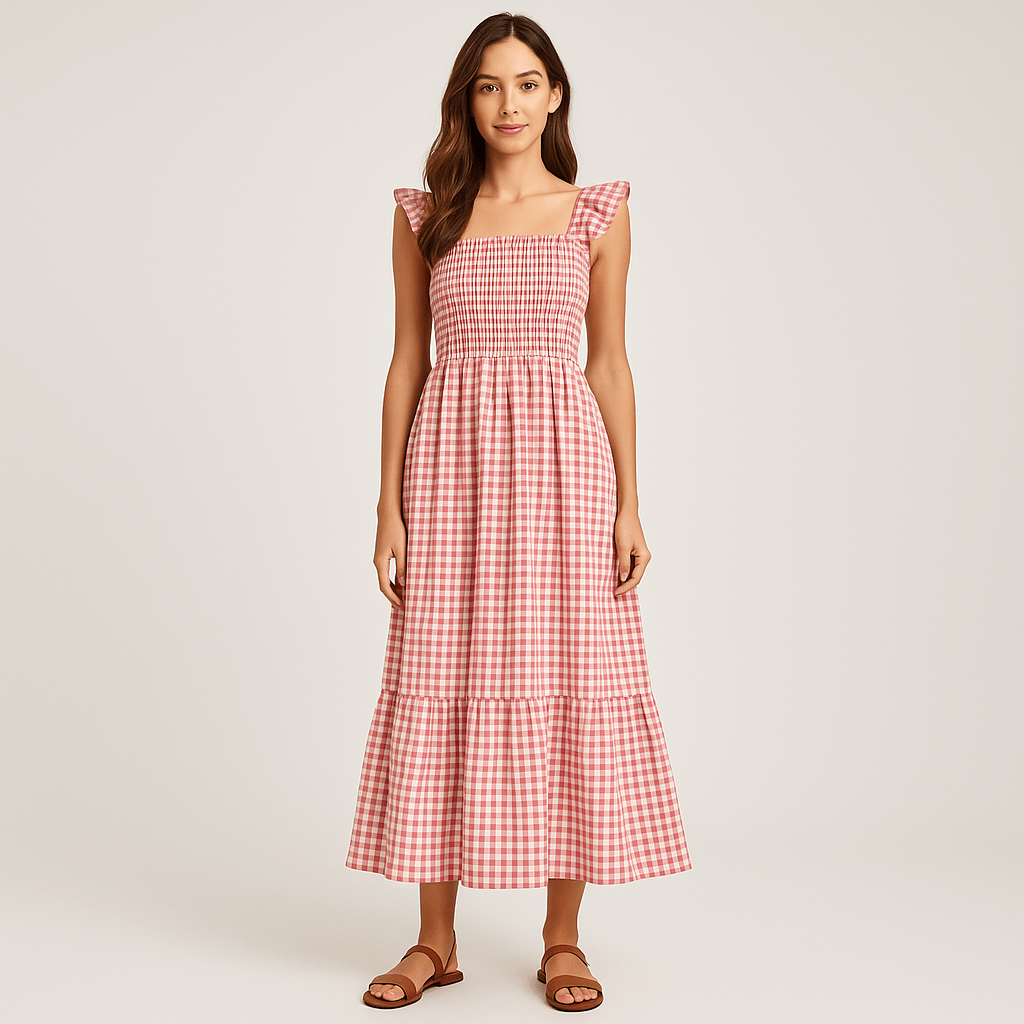 stylub Sophia – Plaid Print Sleeveless Maxi Dress