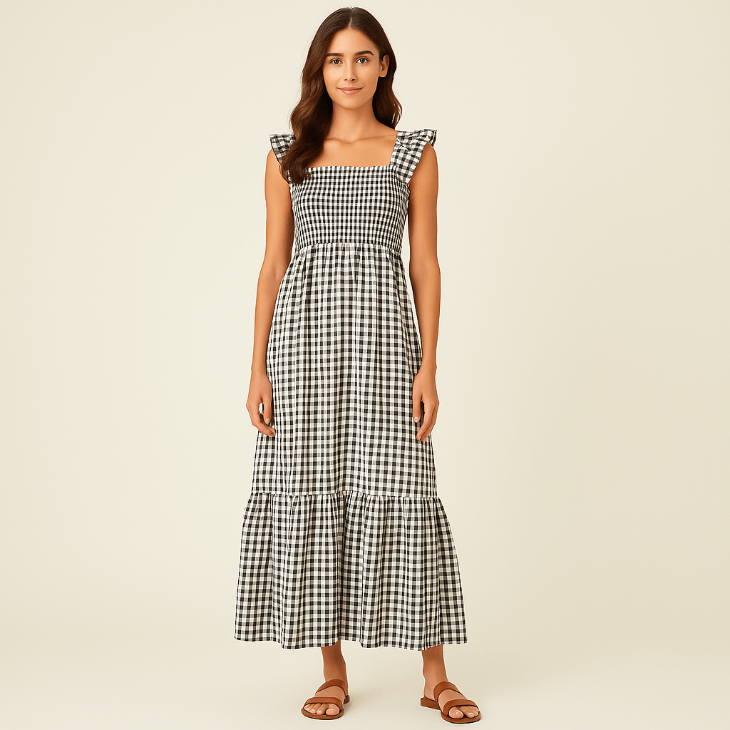 stylub Sophia – Plaid Print Sleeveless Maxi Dress