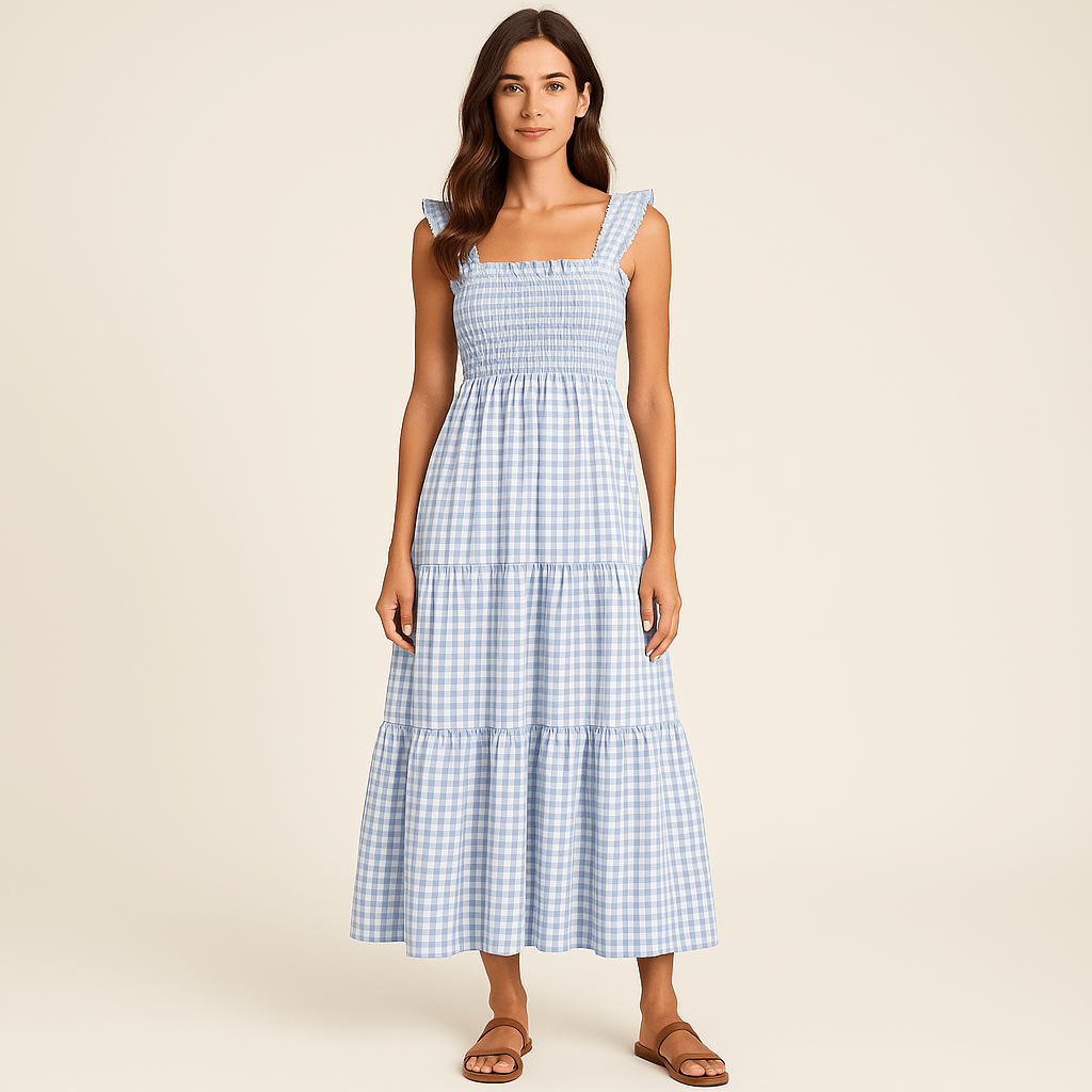 stylub Sophia – Plaid Print Sleeveless Maxi Dress