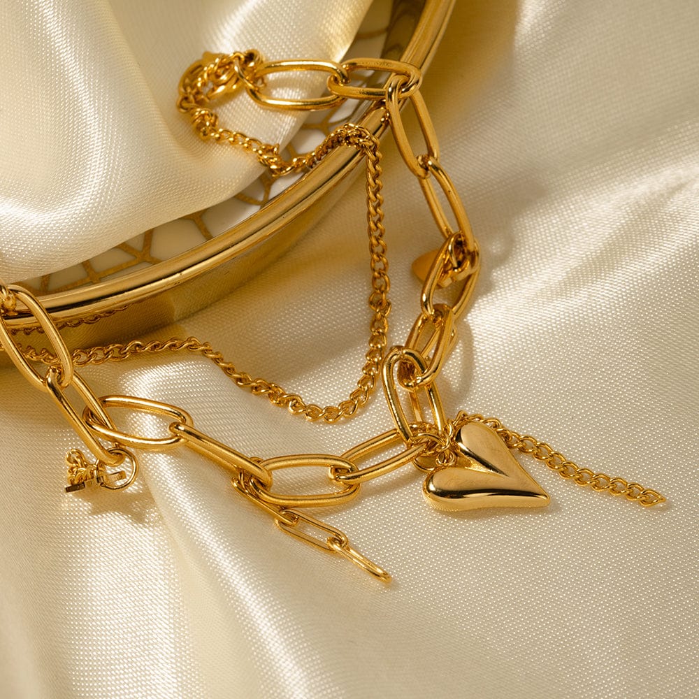 stylub Stainless Steel Double Layered Charm Bracelet