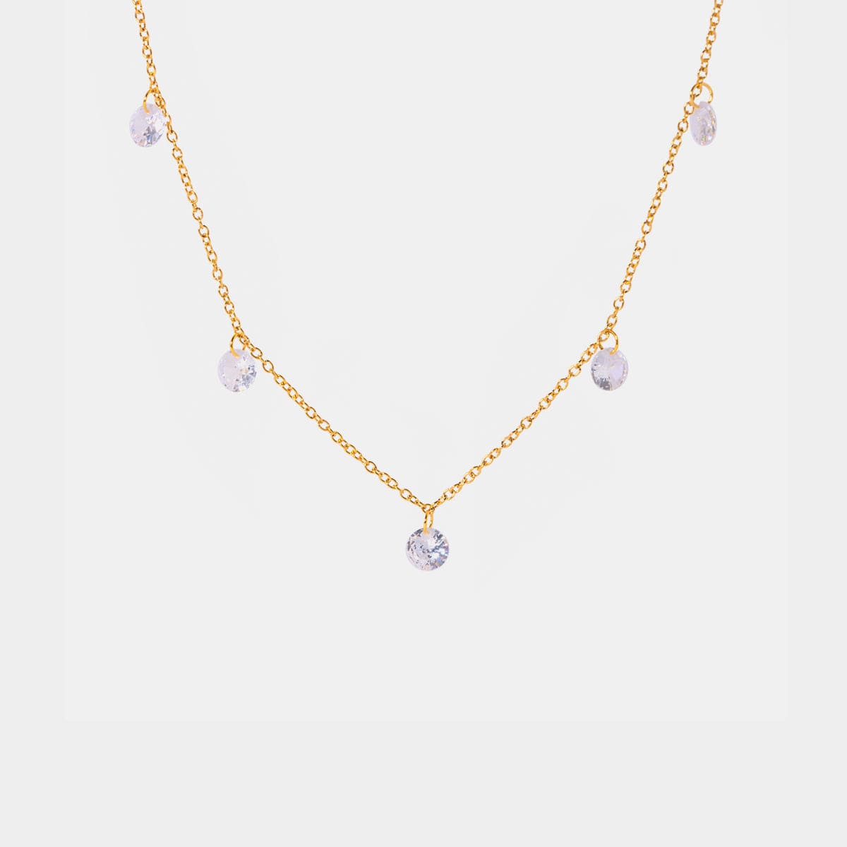 stylub Stainless Steel Rhinestone Charm Necklace